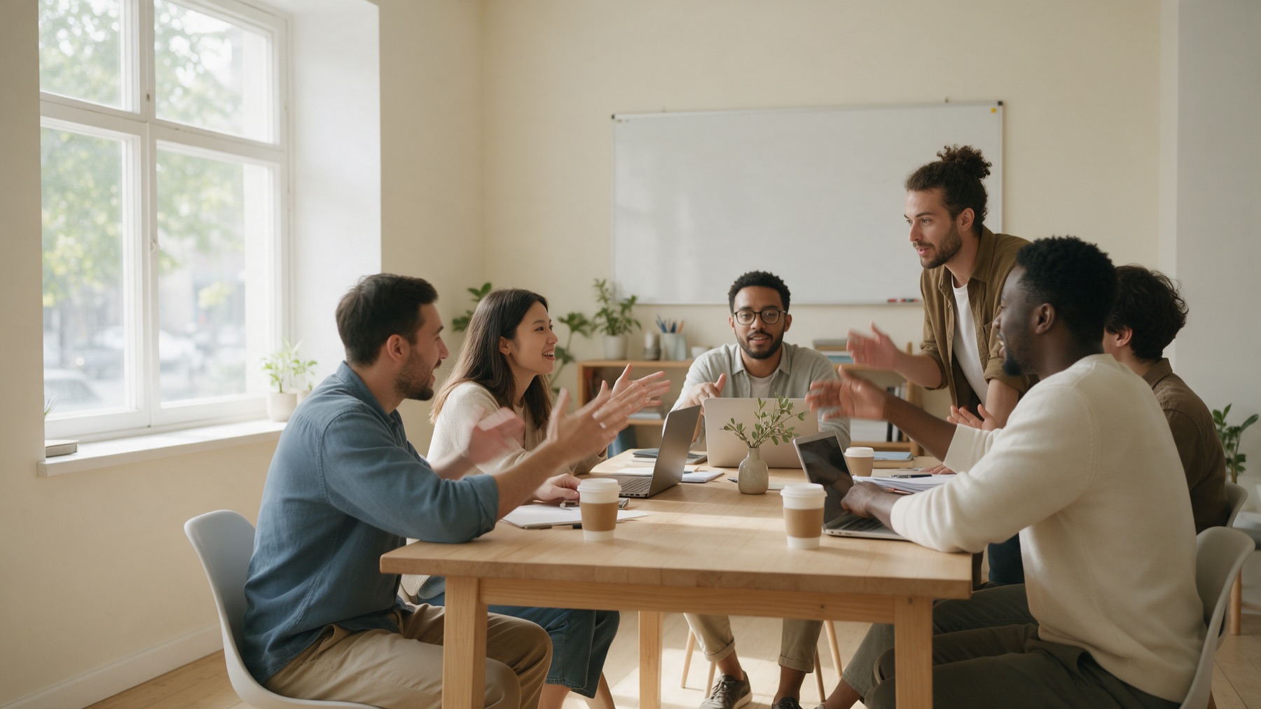 Une équipe en réunion autour d'une table